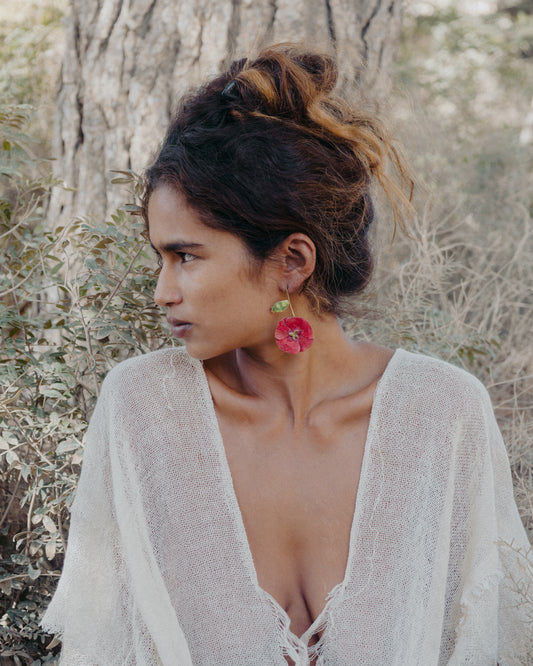 Pendientes amapola del jardin