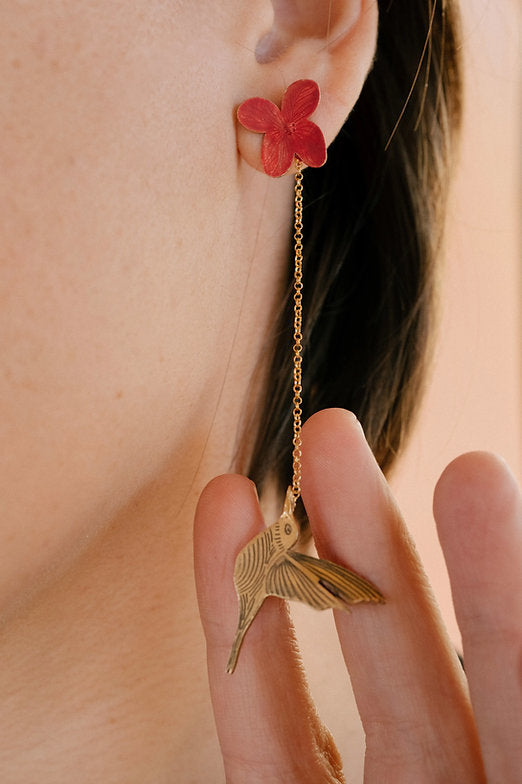 Pendientes colibrí pequeño