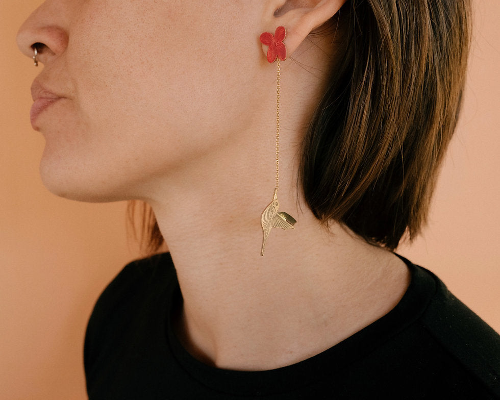 Pendientes colibrí pequeño