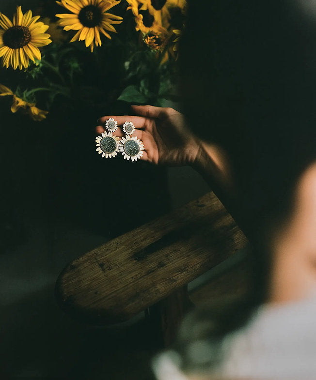 Pendientes de margaritas y girasoles
