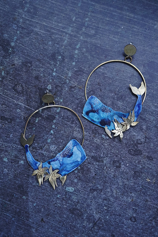 Pendientes ballenas grandes