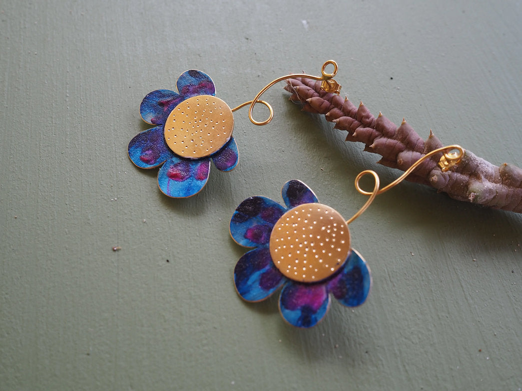 Pendientes flores campestres