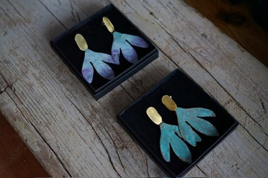 Large feather earrings