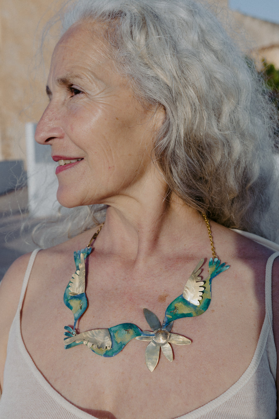 Collar tres colibries indiscretos