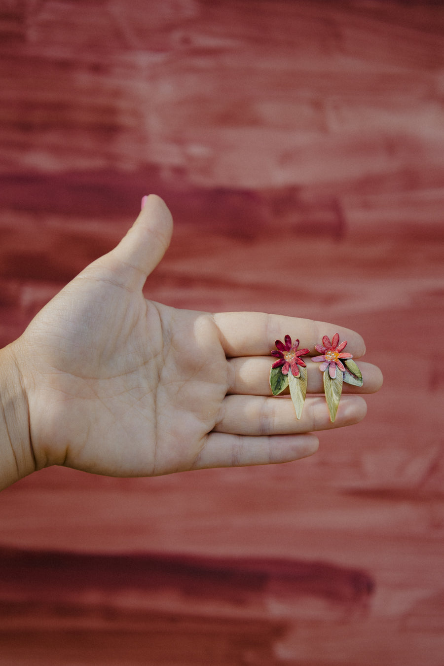Pendientes hojas y flores
