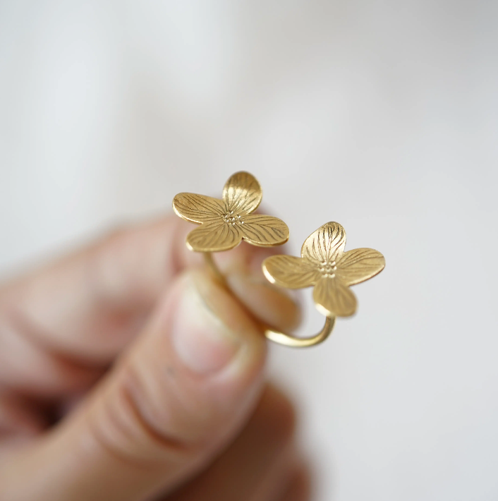 Anillo hortensia doble