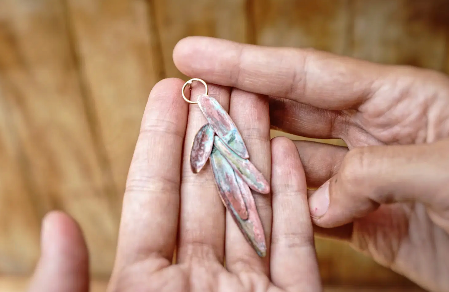 Pendientes hojas de olivo personalizado