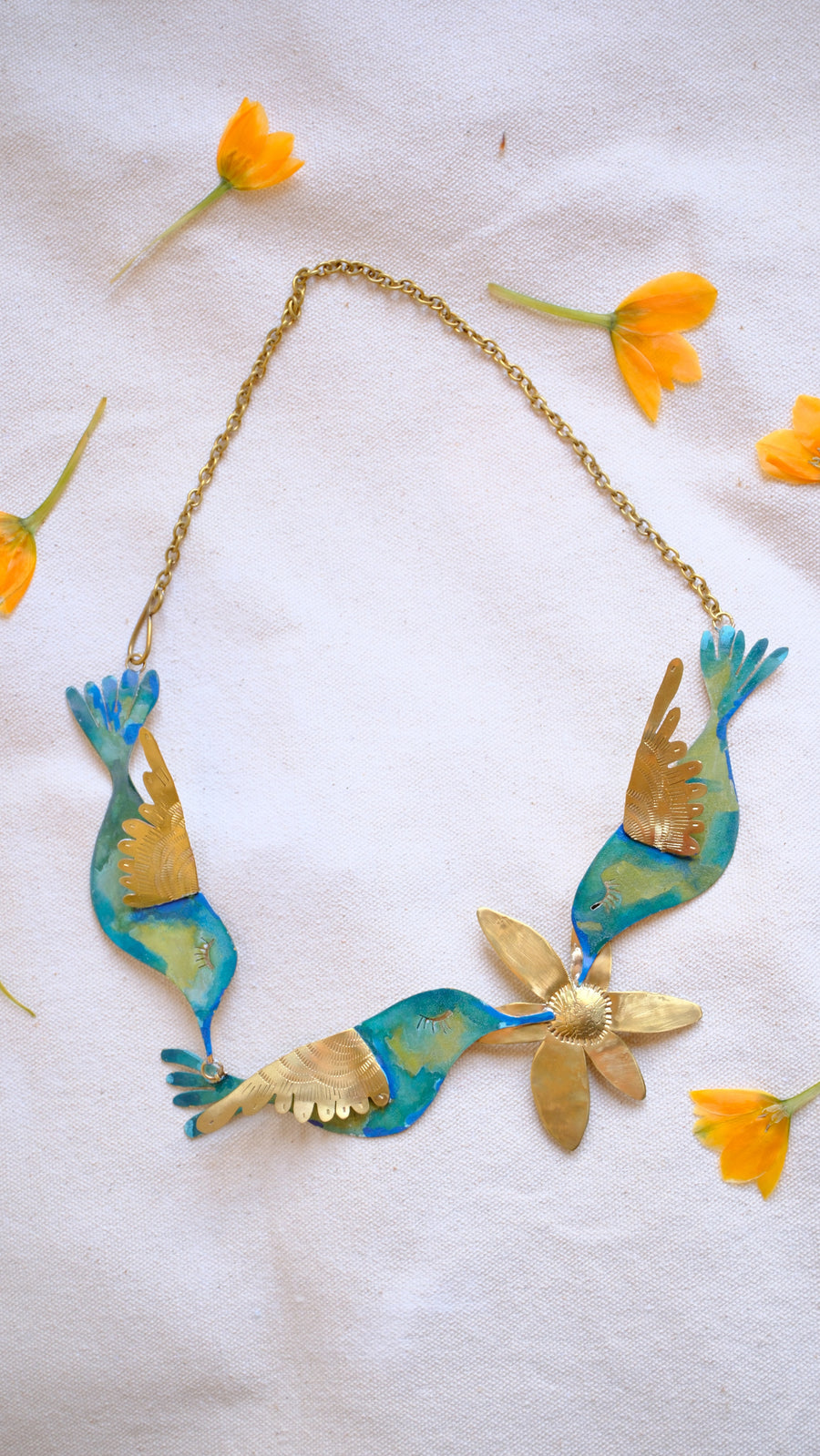 Collar tres colibries indiscretos