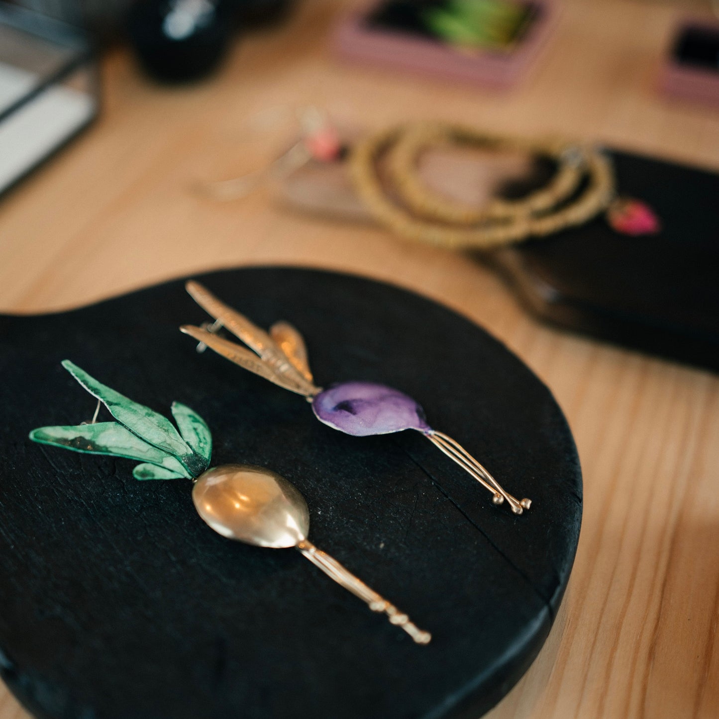 Pendientes Remolachas