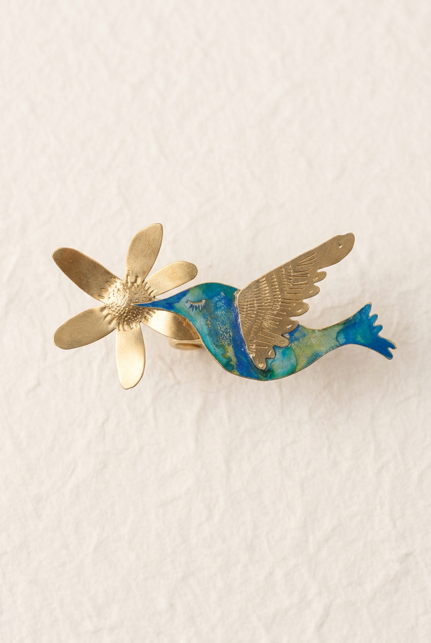 Anillo un colibri indiscreto