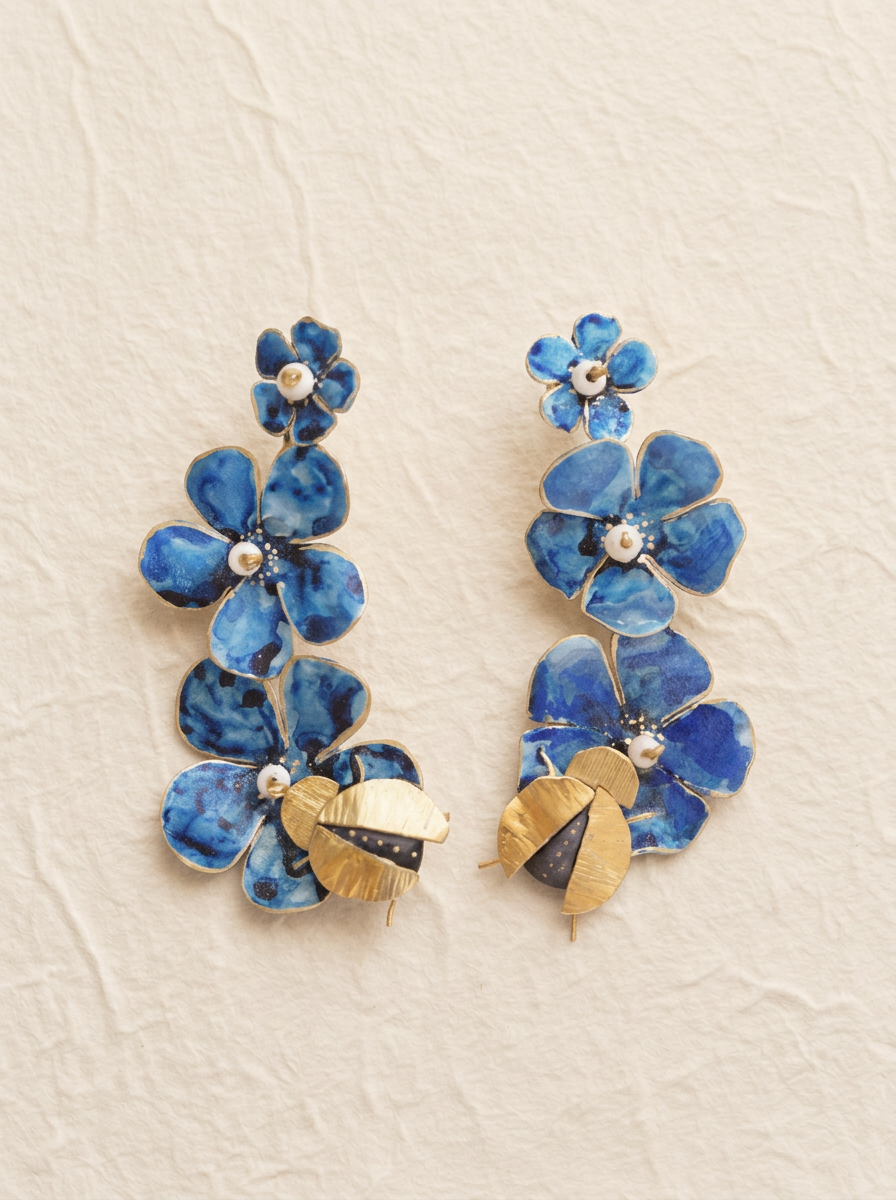 pendientes bignonia y abejorros