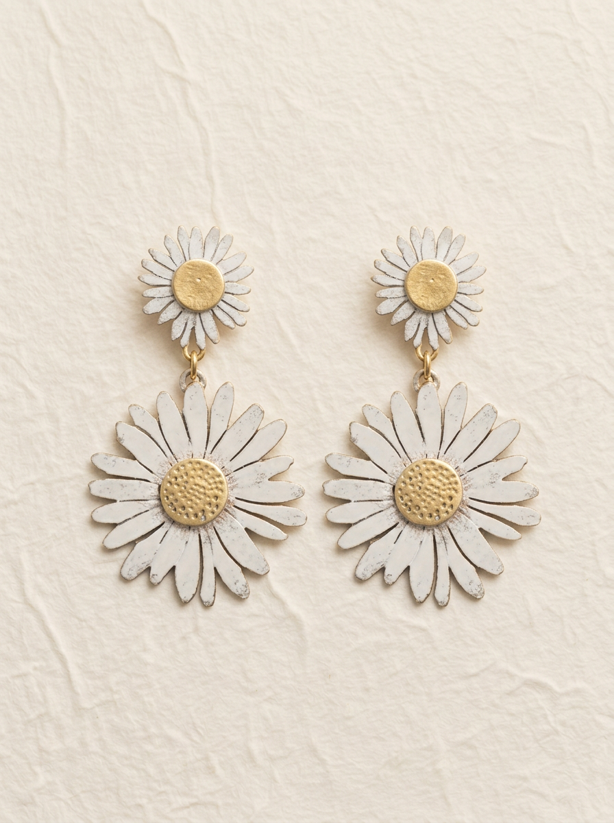 Pendientes de margaritas y girasoles