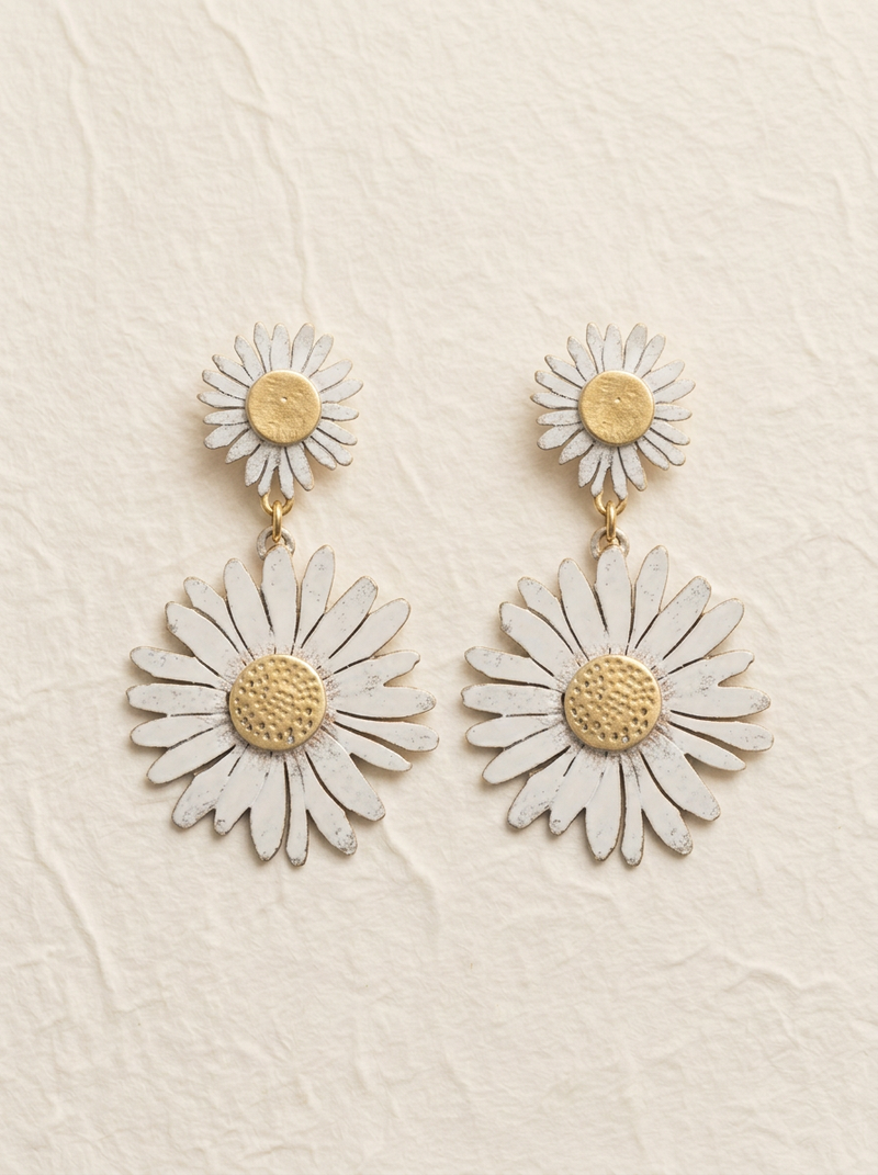 Daisy and sunflower earrings