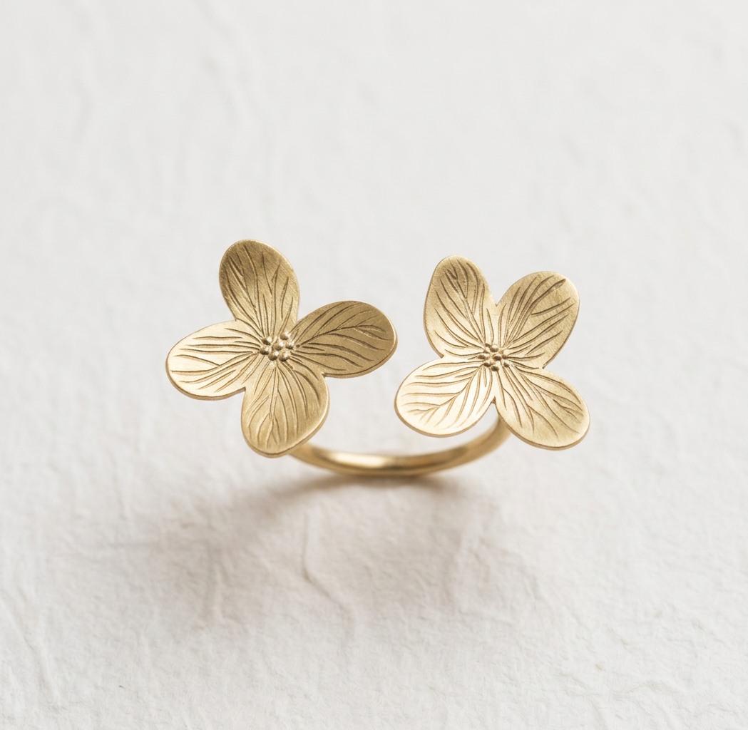 Anillo hortensia doble