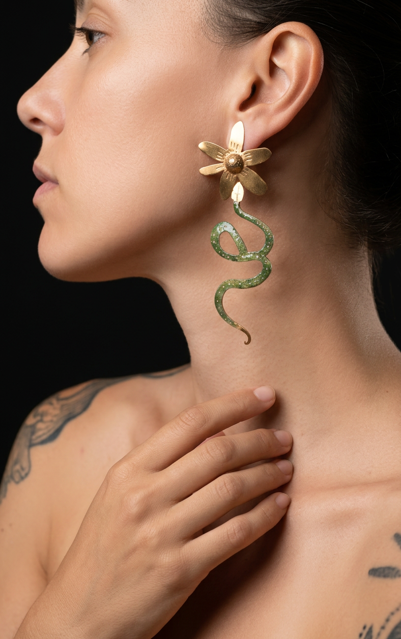 Large bird large earrings
