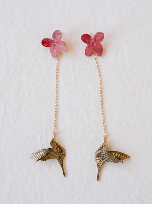 Pendientes colibrí pequeño