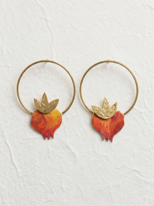 Pendientes de aro granadas