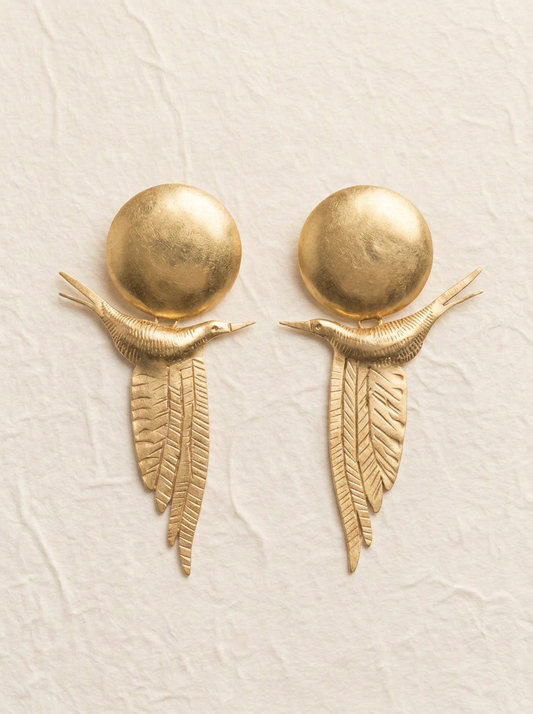 Large bird large earrings