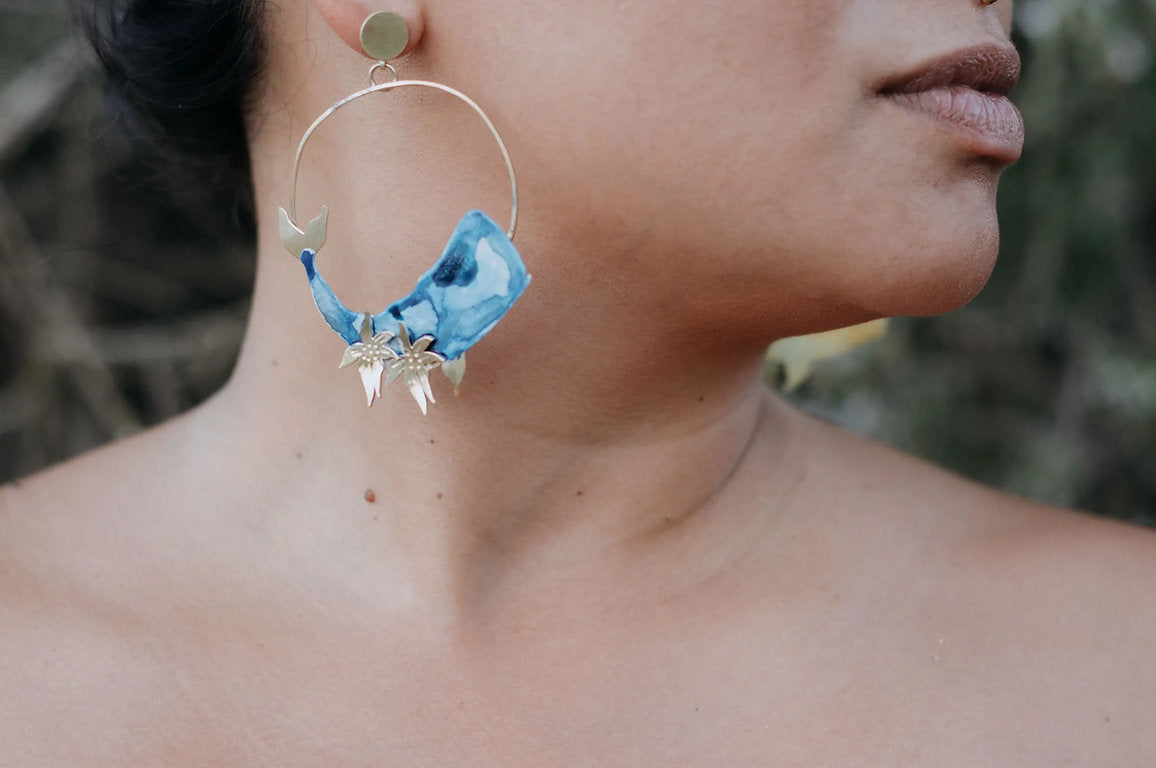 Pendientes ballenas grandes