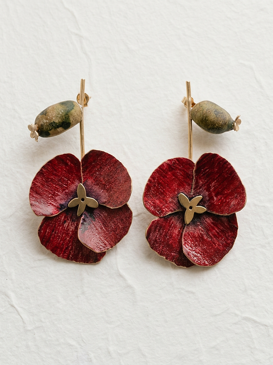 Pendientes amapola del jardin