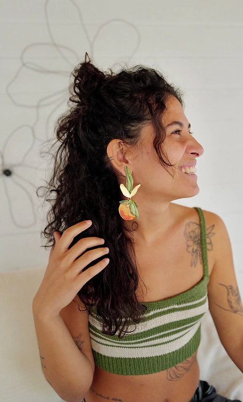 Pendientes Mandarinas y hojas