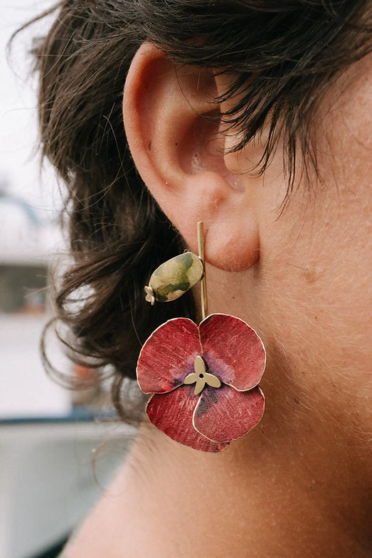 Pendientes amapola del jardin