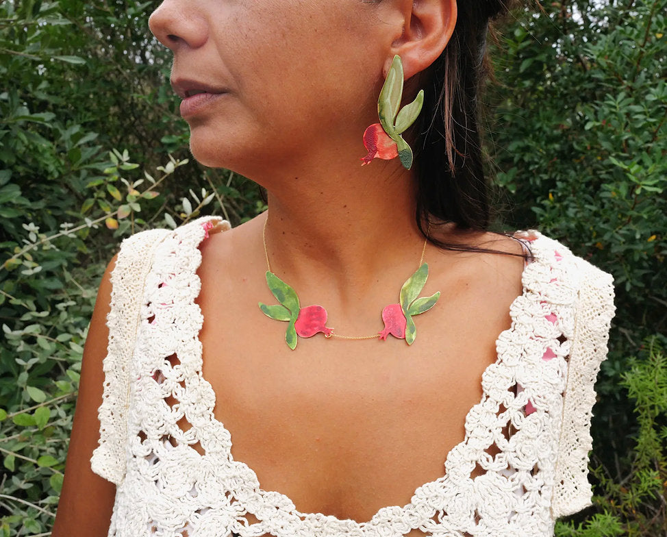 Pendientes granadas y hoja