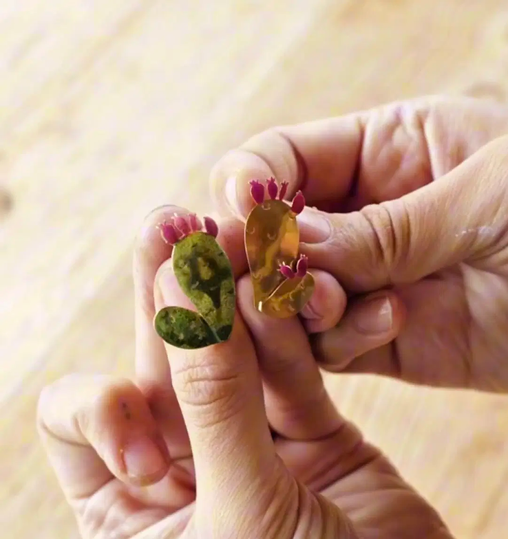 Pendientes cactus mini