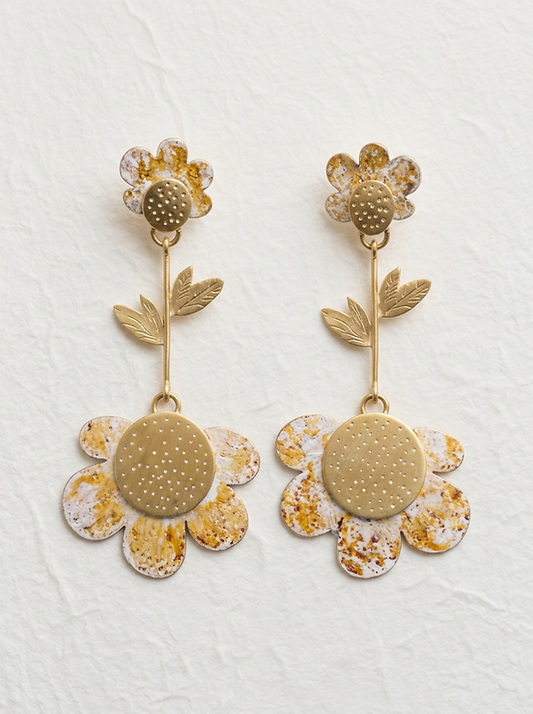 Pendientes flores del jardín largos
