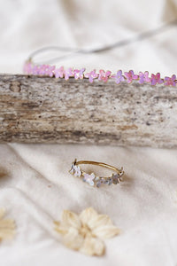 Anillo mini hortensias