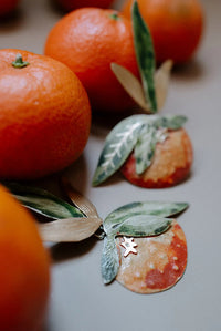 Pendientes Mandarinas y hojas