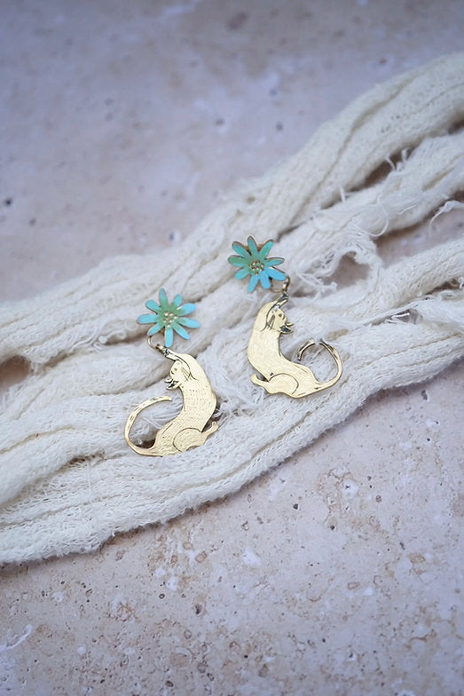 Pendientes gatitos y flores