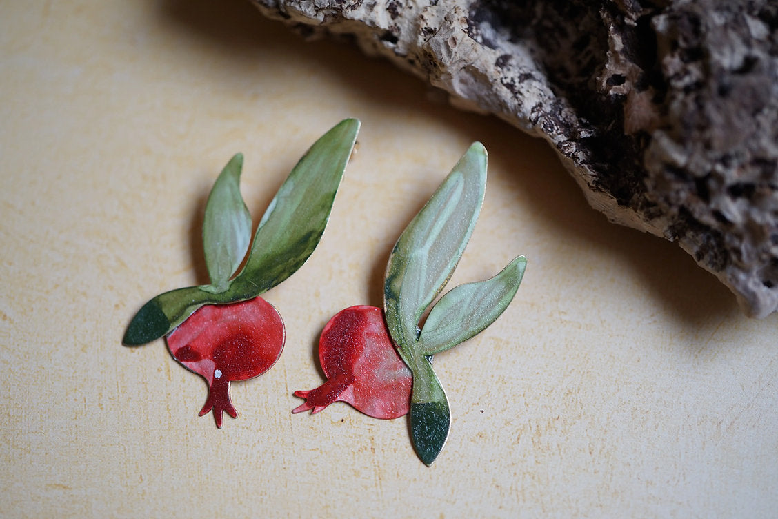 Pendientes granadas y hoja