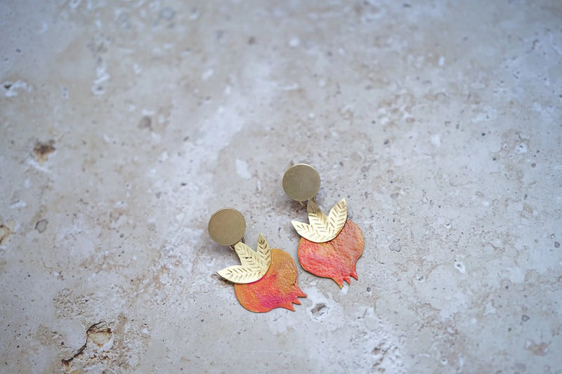 Small pomegranate earrings