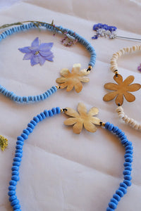 Choker flor y gotitas de colores