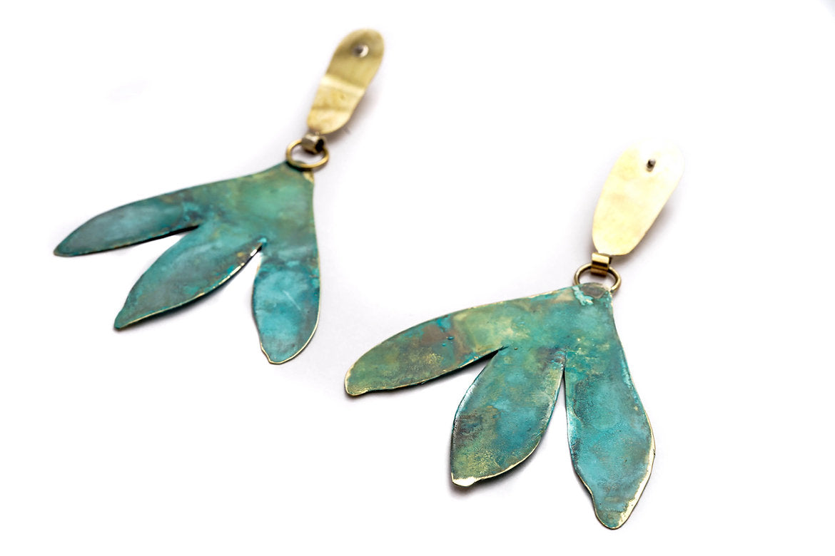 Pendientes plumaje grandes