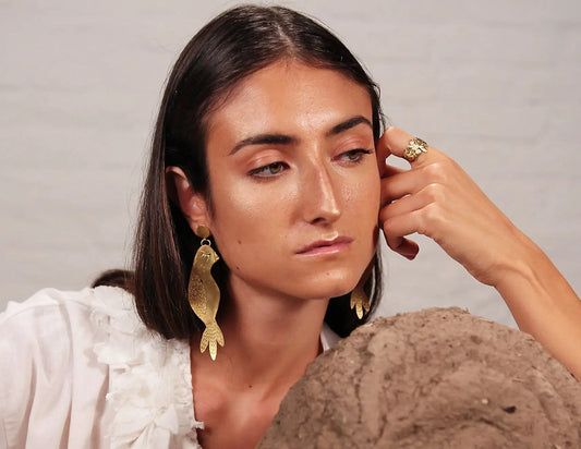 Large bird large earrings