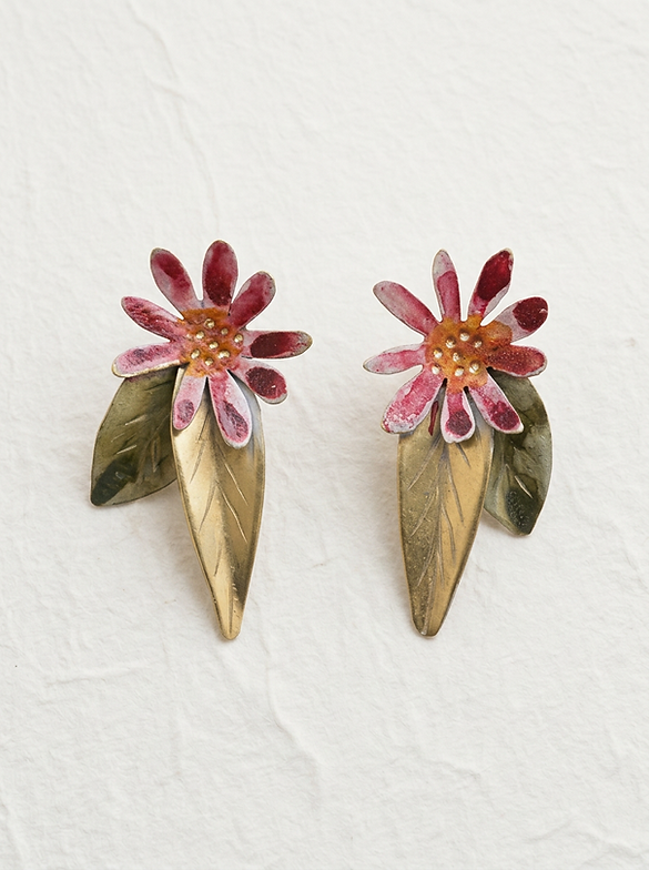 Pendientes hojas y flores