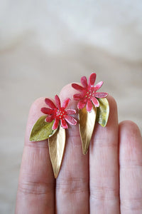 Pendientes hojas y flores