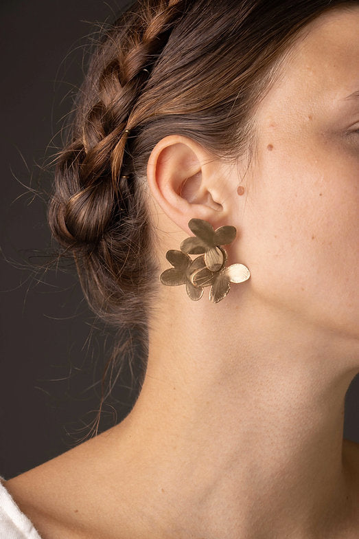 pendientes ramo de hortensias