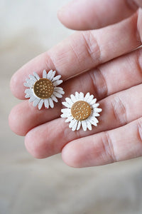 Flores pequeñas de margaritas y girasoles