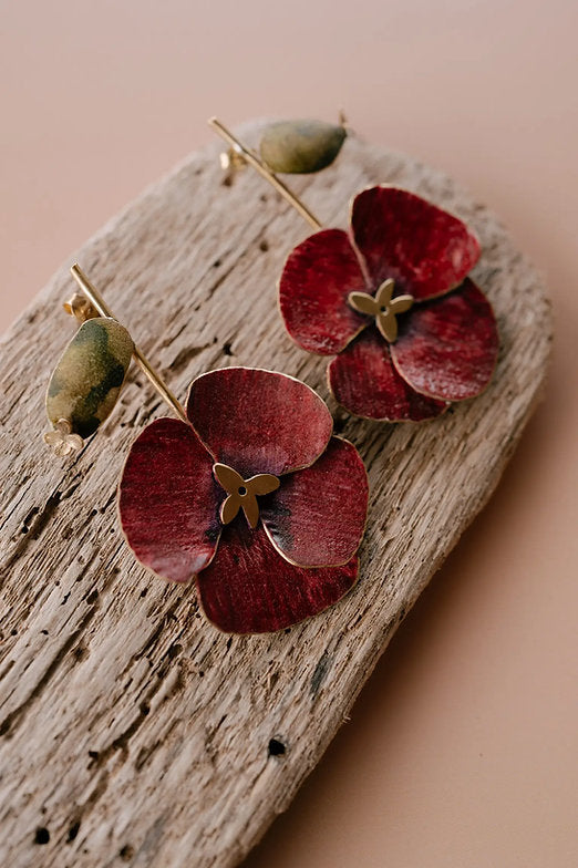 Pendientes amapola del jardin