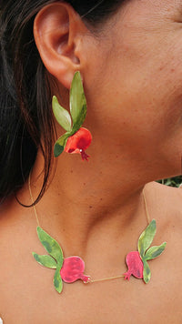 Pendientes granadas y hoja