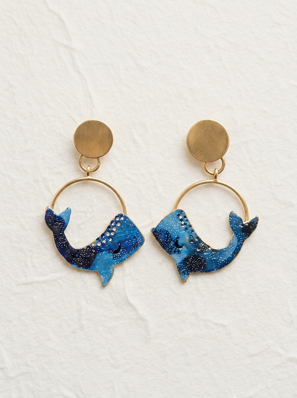 Pendientes pequeñas ballenas