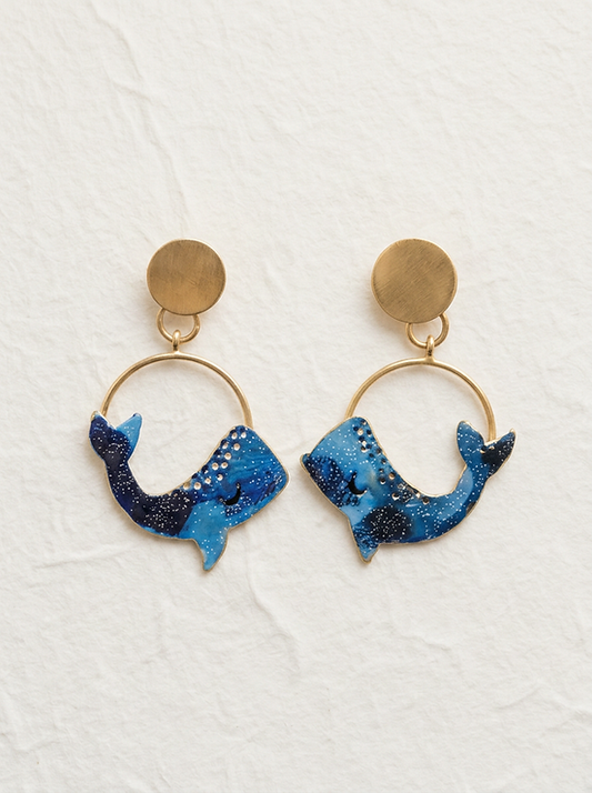 Pendientes pequeñas ballenas