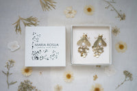 Pendientes abejas y perlas