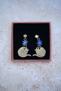 Pendientes gatos y flores TOTA