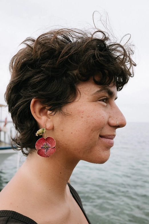 Pendientes amapola del jardin