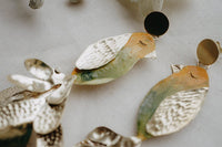 pendientes largos pajaros y plumas