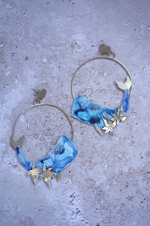 Pendientes ballenas grandes
